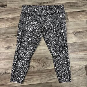 Lululemon Fast and Free High-Rise Tight 25" Venture Floral Alpine White Black 20